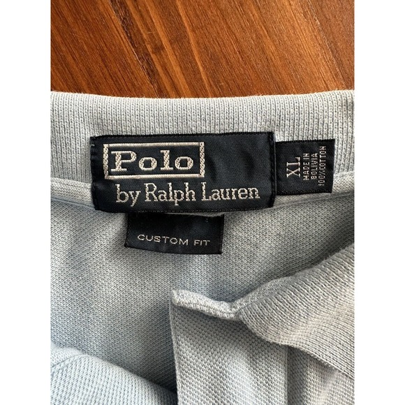 Ralph Lauren Polo Golf Shirt Custom Fit Mens XL Blue w/Yellow Pony Short Sleeve - Picture 5 of 11